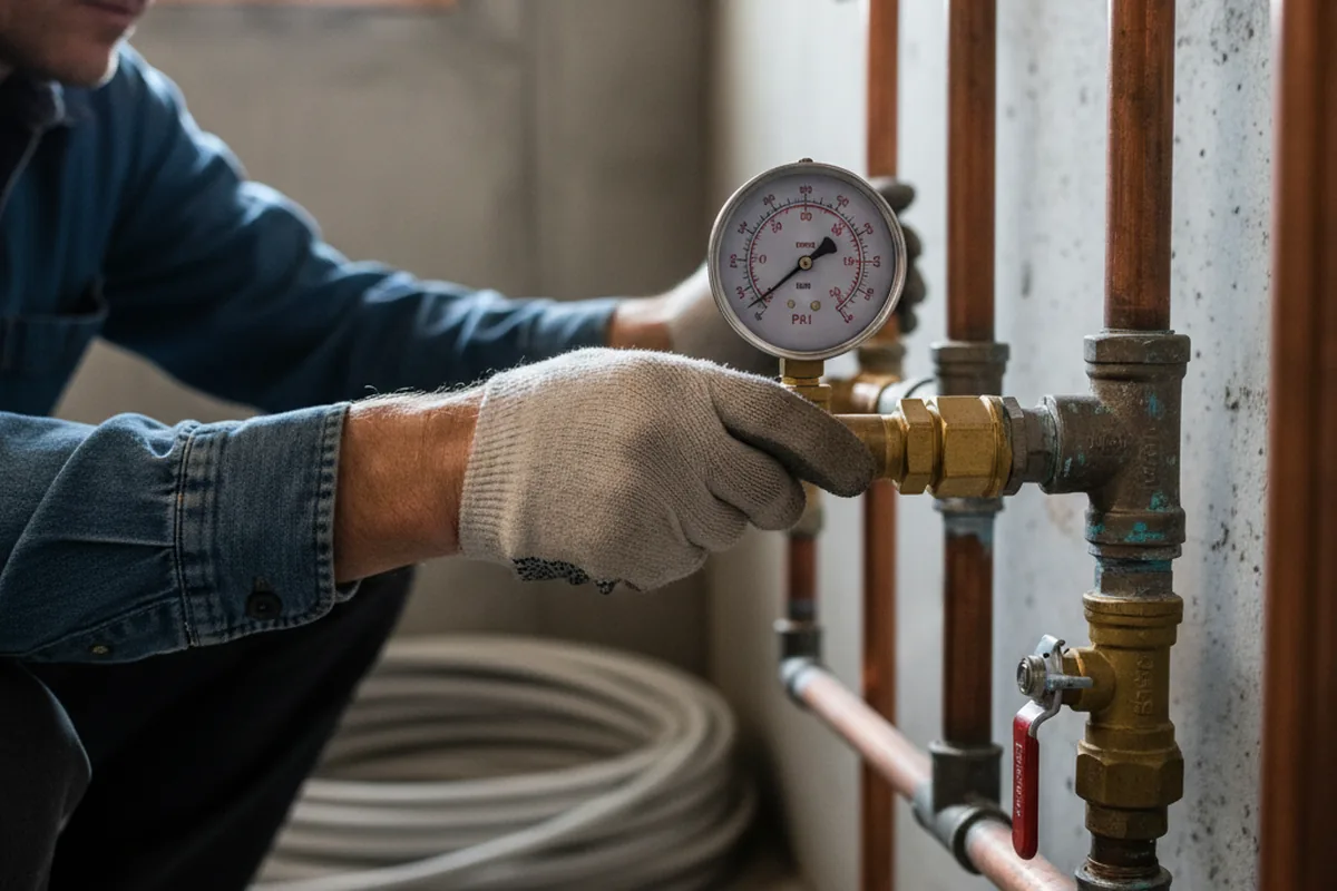 Pressure testing a repaired line during Water Line Repair in Kuna